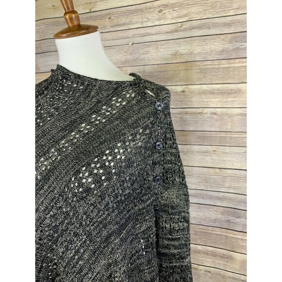 Lularoe Mimi Shawl Poncho Wrap NWT Gray Black RARE - Picture 2 of 12